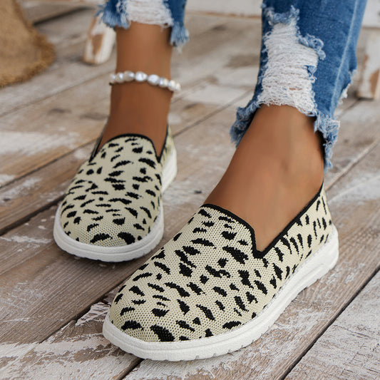 Baskets Femme Slip-On Confortables avec Imprimé Léopard Chic und Stil