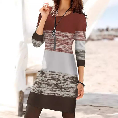 Robe de loisirs pour femmes avec motif rayé graphique et coupe décontractée Chic und Stil