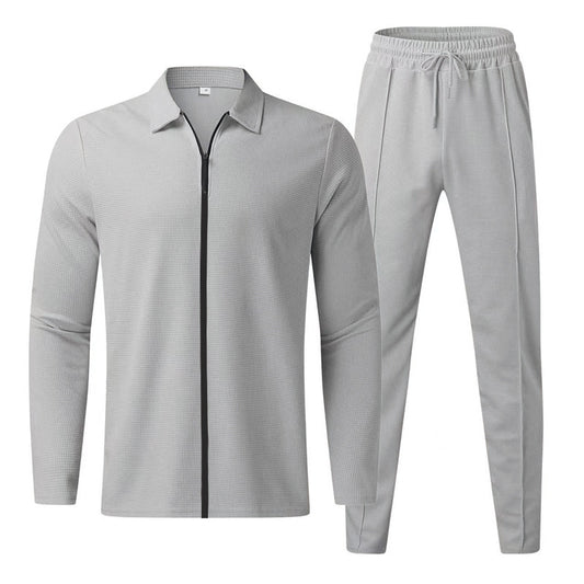 Hommes Ensemble sportif deux pièces avec fermeture éclair et taille élastique Chic und Stil
