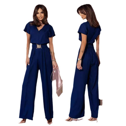 Combinaison femme stylée à coupe large avec ceinture Chic und Stil