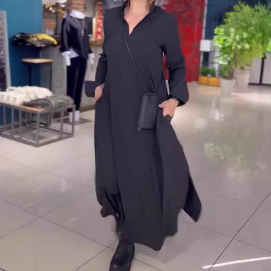 Robe kaftan pour femmes avec poches pratiques et col élégant Chic und Stil