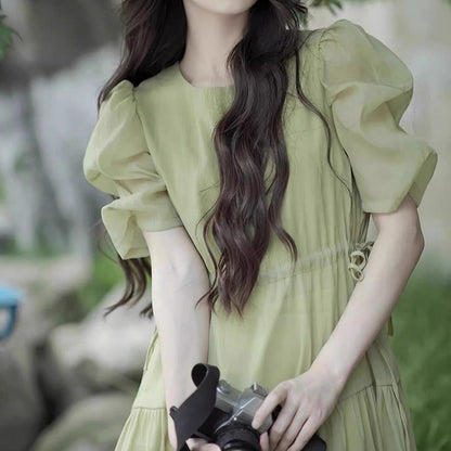 Robe maxi évasée à manches bouffantes pour femmes Chic und Stil