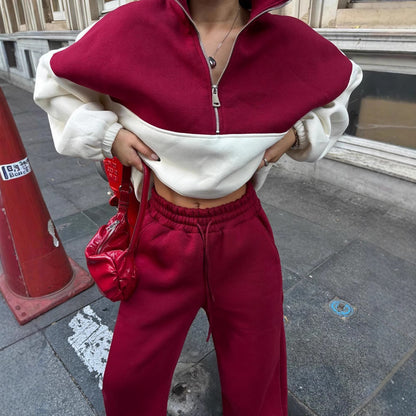 Ladies Casual Fit Sweatshirt and Comfortable Chic Sport Pants Set