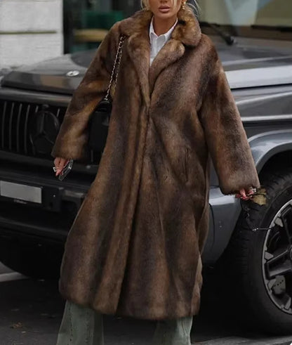 Women Elegant Faux Fur Coat with Soft Lining Chic and Style