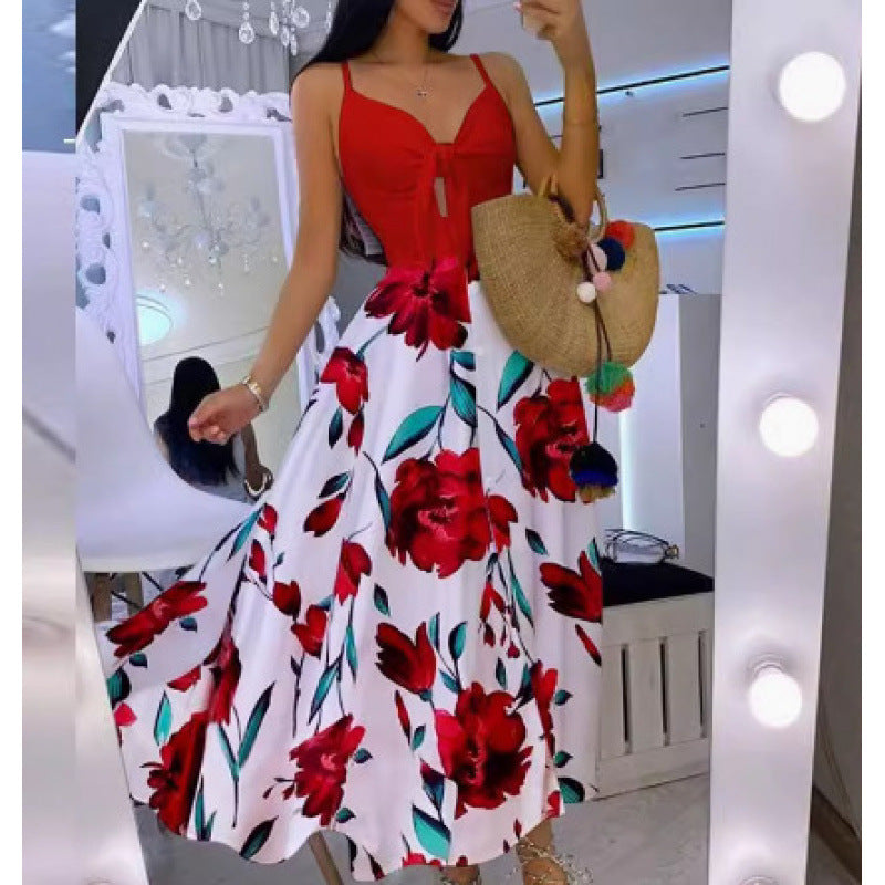 Robe maxi inspirée Boho pour femmes avec détail noué Chic und Stil