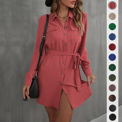 Robe chemisier pour femmes avec ceinture à nouer Chic und Stil