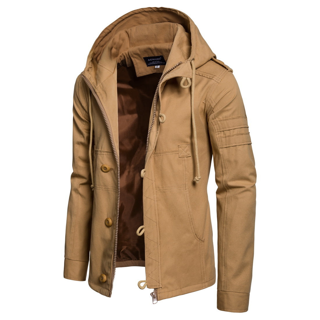 Functional outdoor jacket for men with high collar and practical pockets Chic and Style