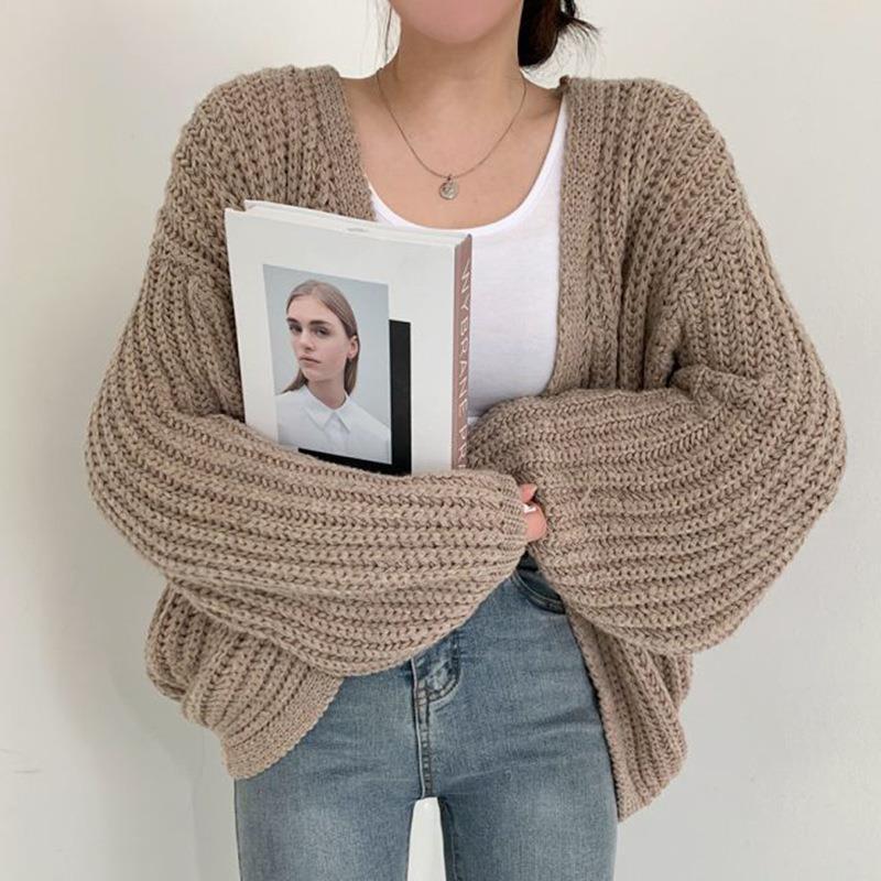 Cardigan oversize en tricot épais pour femmes avec décolleté en V profond Chic und Stil