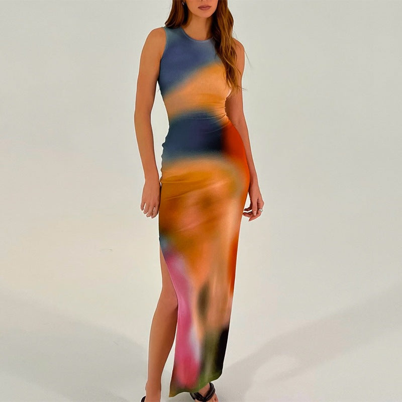 Robe Maxi Abstrait Trendy pour Femmes Chic und Stil
