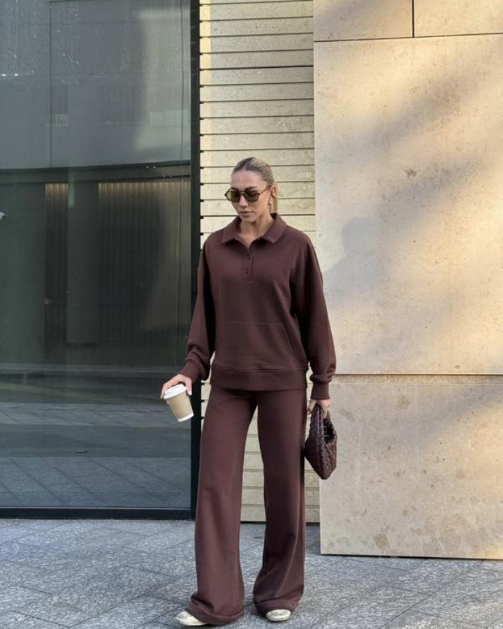 Dames Ensemble de sweat à capuche douillet avec pantalons élastiques et poches pratiques Mode Heidi