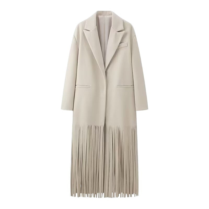 Dames élégant blazer-manteau avec franges Chic und Stil