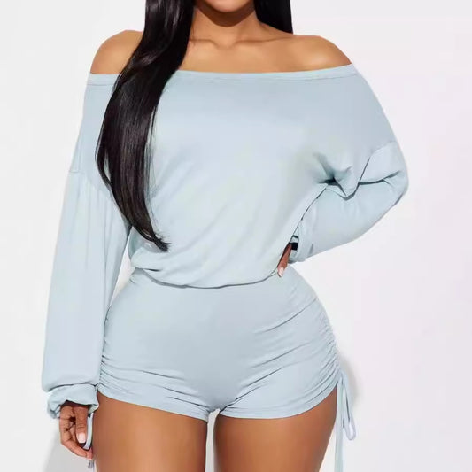 Dame Combinaison Off-Shoulder avec côtés froncés Chic und Stil