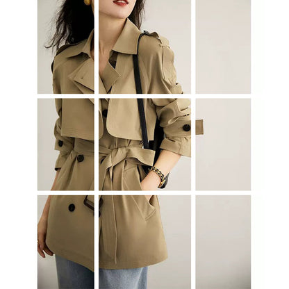 Manteau de trench utilitaire double couche contemporain pour femmes Chic und Stil