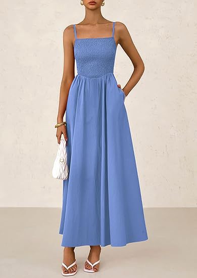 Robe maxi pour femmes avec haut élastique et jupe fluide Chic und Stil