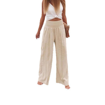 Dames élégant large pantalon Palazzo avec taille élastique Chic und Stil