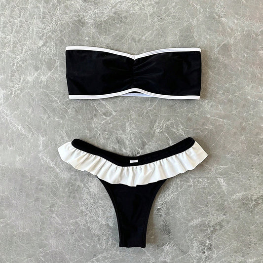 Ladies Ruffle Strapless Bikini Set Chic and Style
