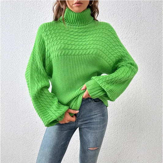 Dames Pull à col roulé confortable avec design texturé Chic und Stil