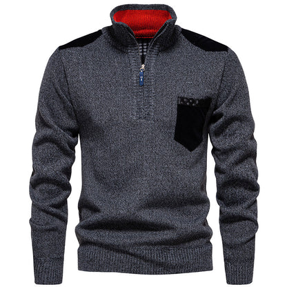 High-quality pullover for men with a high collar and zipper Chic und Stil