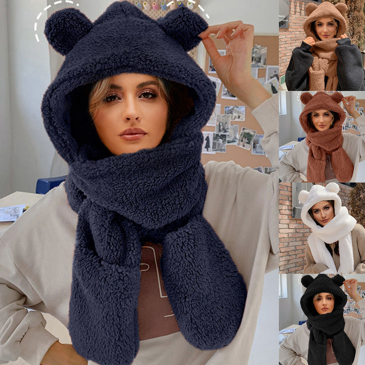 Dames Chale Douillet Licorne avec Écharpe Chic und Stil