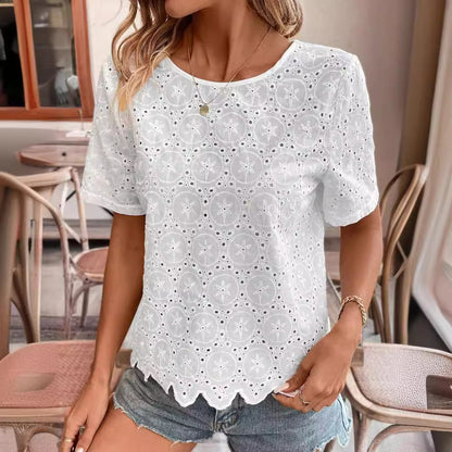 Blouse en dentelle à œillets pour femmes Chic und Stil