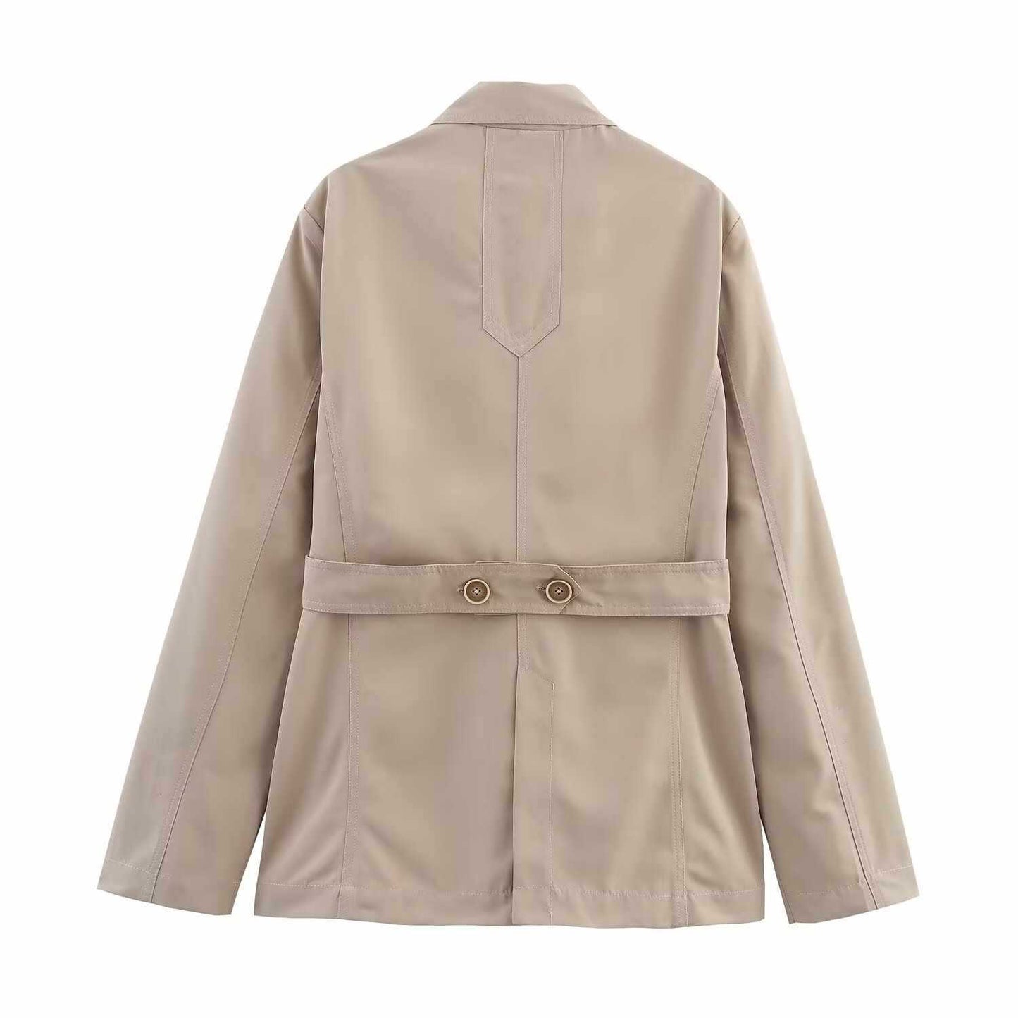 Damen weite hochtaillierte Stoffhose mit eleganten Knopfdetails Chic und Stil