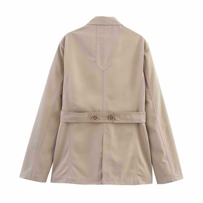 Damen weite hochtaillierte Stoffhose mit eleganten Knopfdetails Chic und Stil