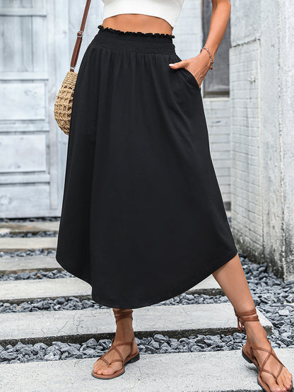 Jupe maxi large pour femmes avec taille élastique et poches latérales Chic und Stil
