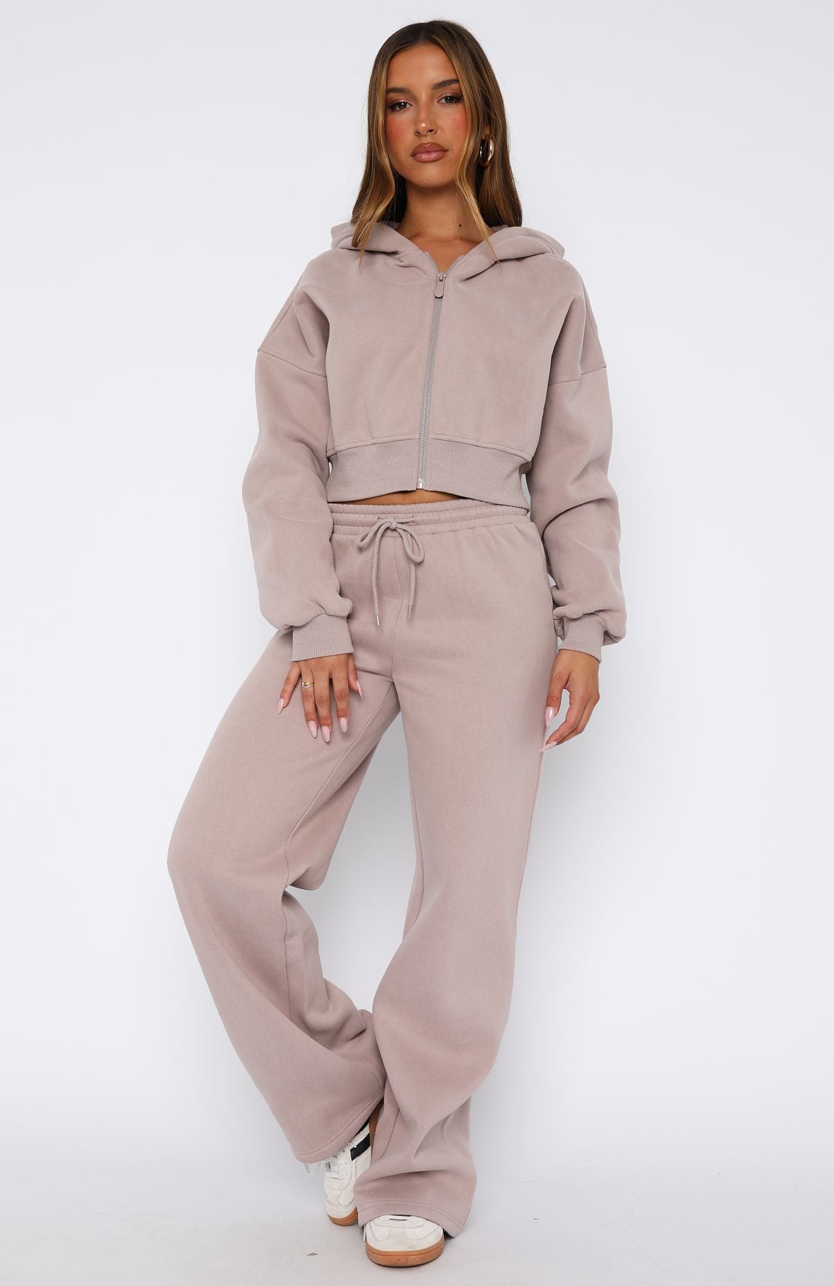 Women's modern Cropped Hoodie and wide jogger pants Set Chic and Style