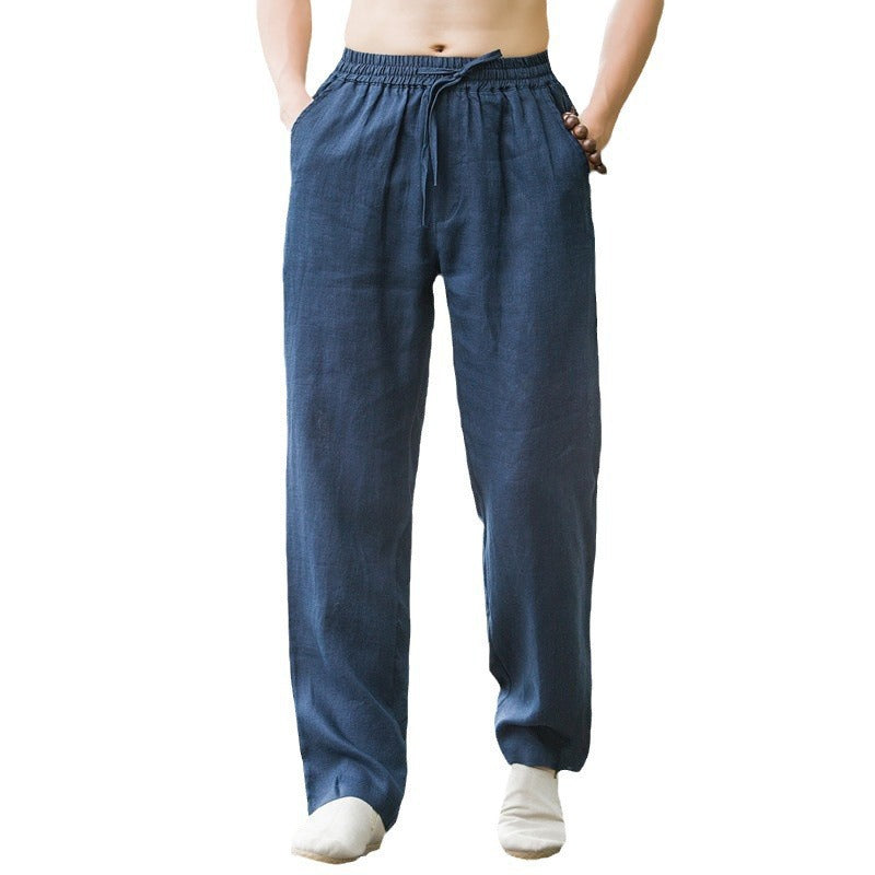 Casual linen pants for men with elastic waist and practical side pockets Chic and Style