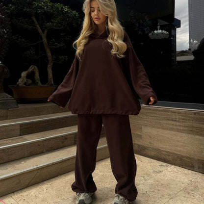 Dames casual oversized hoodie et pantalon de jogging large ensemble Chic und Stil