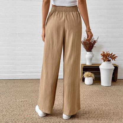 Wide pleated pants for women with elastic waistband and side pockets Chic and Style