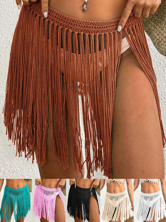 Jupe de couverture frangée au crochet pour femmes Chic und Stil