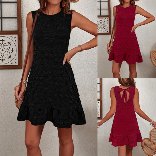 Robe d'été sans manches pour femmes avec détails volantés Chic und Stil