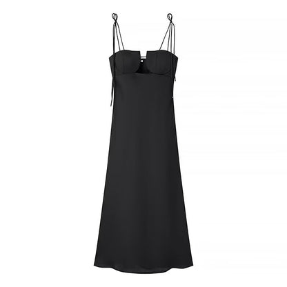 Robe maxi pour femmes avec bretelles spaghetti réglables et coupe élégante Chic und Stil