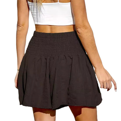 Dames Relaxed Fit Smocked Taille Shorts Chic und Stil
