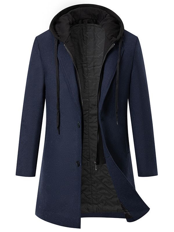 Elegant transitional coat for men with removable hood Chic und Stil