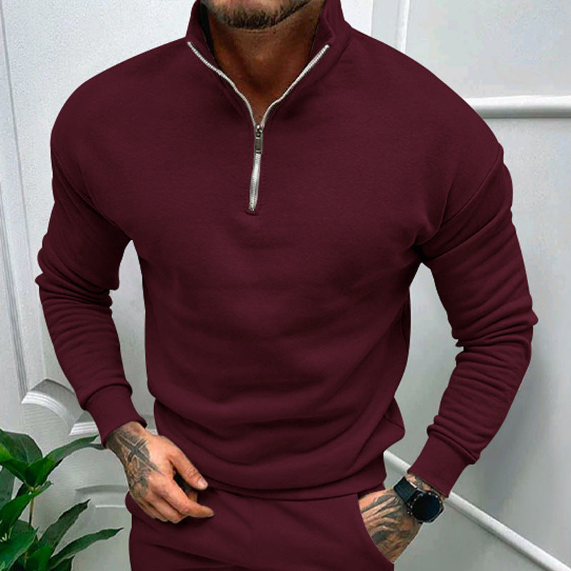 Elegant pullover for men with collar and practical zip Chic and Style