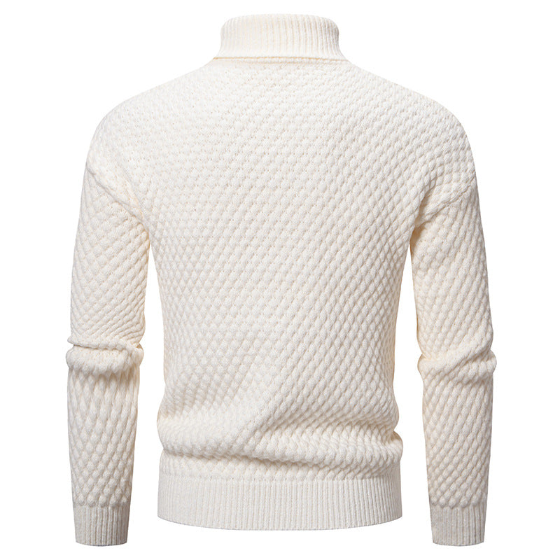 Pull à col roulé masculin à la surface texturée Chic und Stil