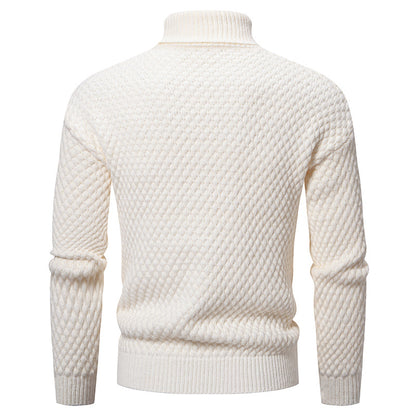 Pull à col roulé masculin à la surface texturée Chic und Stil