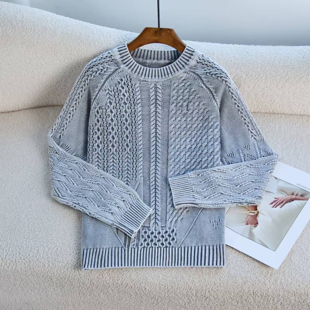 Pull en tricot confortable pour femmes avec un motif torsadé structuré Chic und Stil
