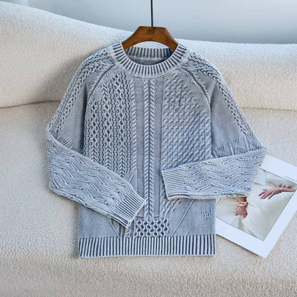 Pull en tricot confortable pour femmes avec un motif torsadé structuré Chic und Stil