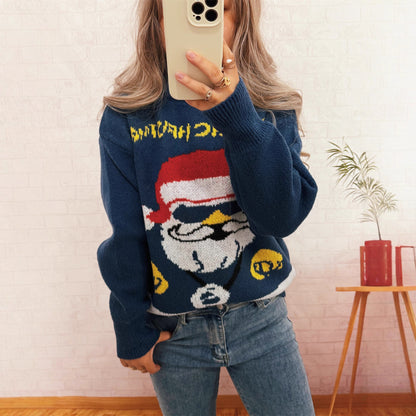 Pull en tricot festif pour femmes avec motif de Noël Chic und Stil