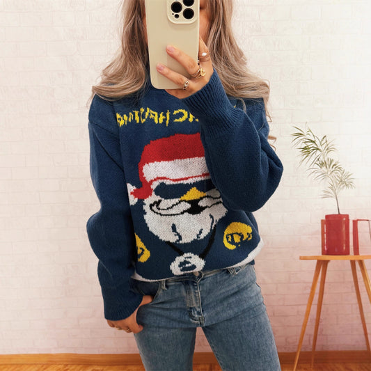 Pull en tricot festif pour femmes avec motif de Noël Chic und Stil