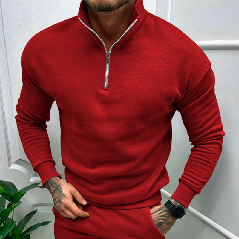 Elegant pullover for men with collar and practical zip Chic and Style