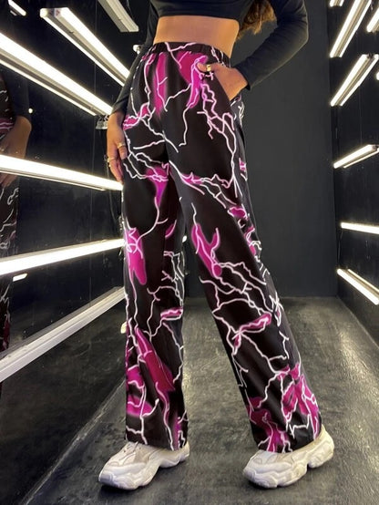 Women wide stylish pants with unique shine effect Chic and Style