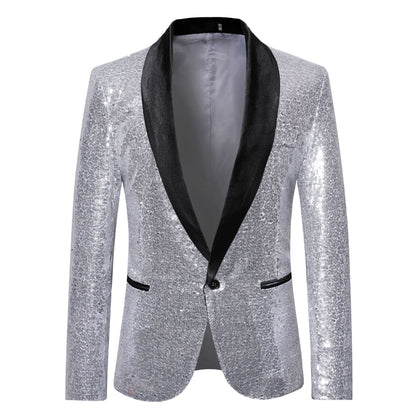 Blazer élégant pour hommes en sequins au coupe moderne Chic und Stil