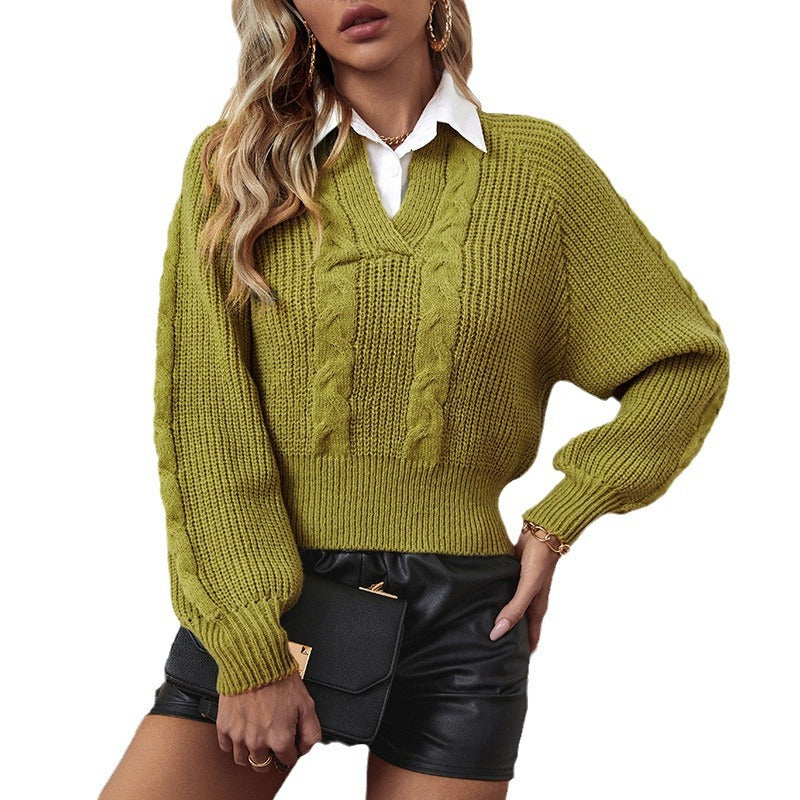 Pull en tricot pour femmes avec design torsadé et col moderne Chic und Stil