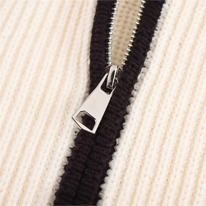 Dames cardigan avec fermeture éclair élégante et détails contrastés Chic und Stil