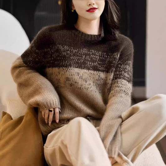 Pull en tricot pour femmes avec dégradé de couleurs doux Chic und Stil