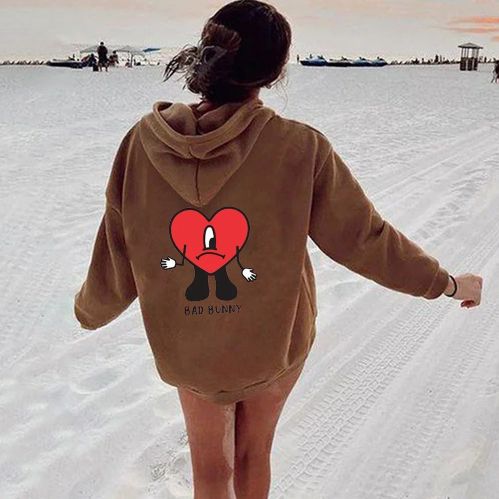 Pull à capuche pour femmes avec motif cœur créatif Chic und Stil